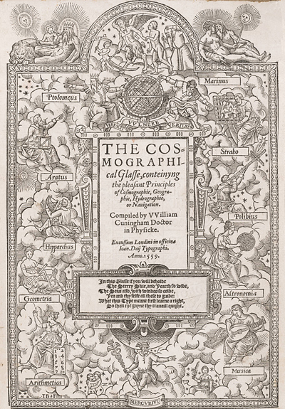 Title page The Cosmographical Glasse by William Cuningham 1559