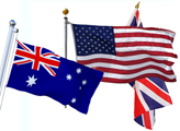 Flags of US & Australia